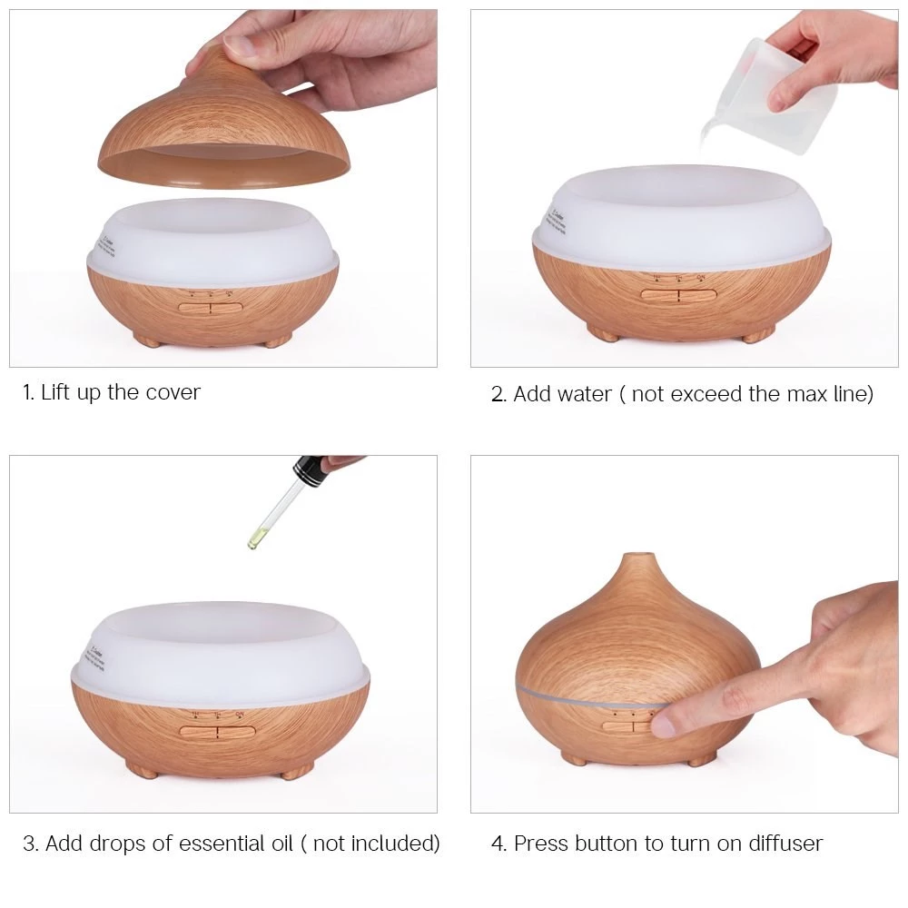 Brilliant Quality Ultrasonic Air Humidifier Aromatherapy Air Oil Cream Wood Grain Aroma diffuser